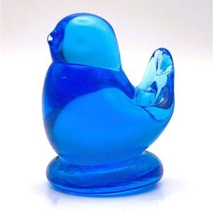 Bluebird of Happiness Leo Ward 1996 Blown Art Glass Blue Bird  Handcrafted